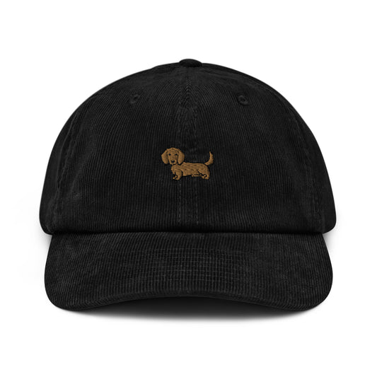 Lady - Brown Wire Haired Dachshund (Corduroy Hat)