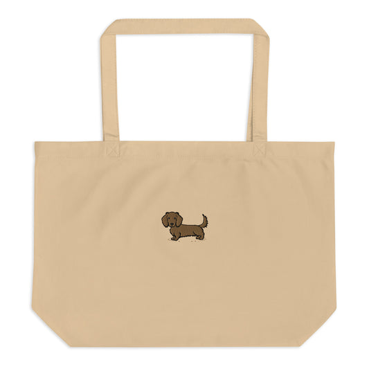 Wallie - Brown Long Haired Dachshund (Tote Bag)